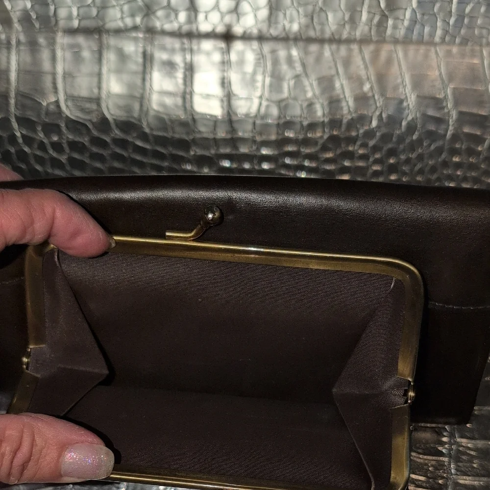 Brown Buxton Wallet With Kisslock Coin Compartment